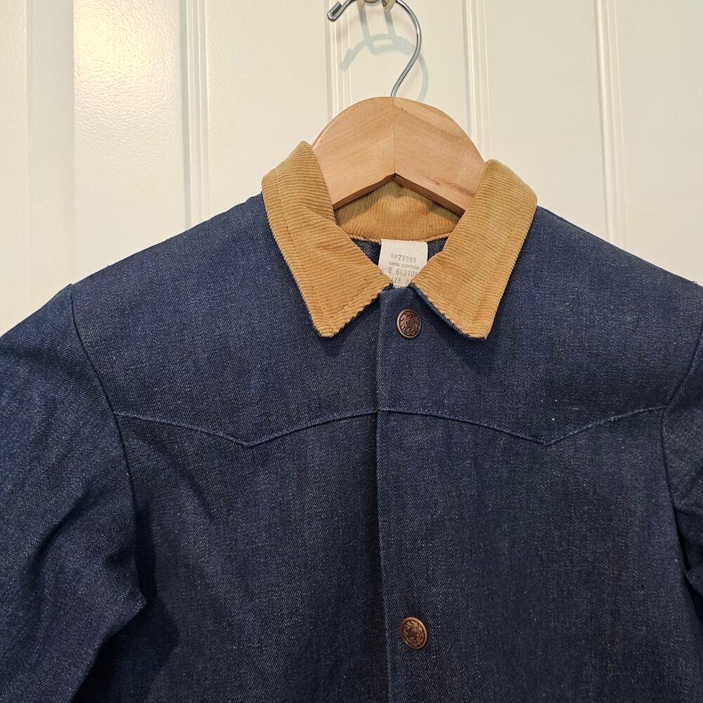 Vintage American West Denim Jacket 80s Womens Small Ranch Coat Western Chore - Picture 3 of 11
